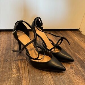 Women's Black Strappy Heels